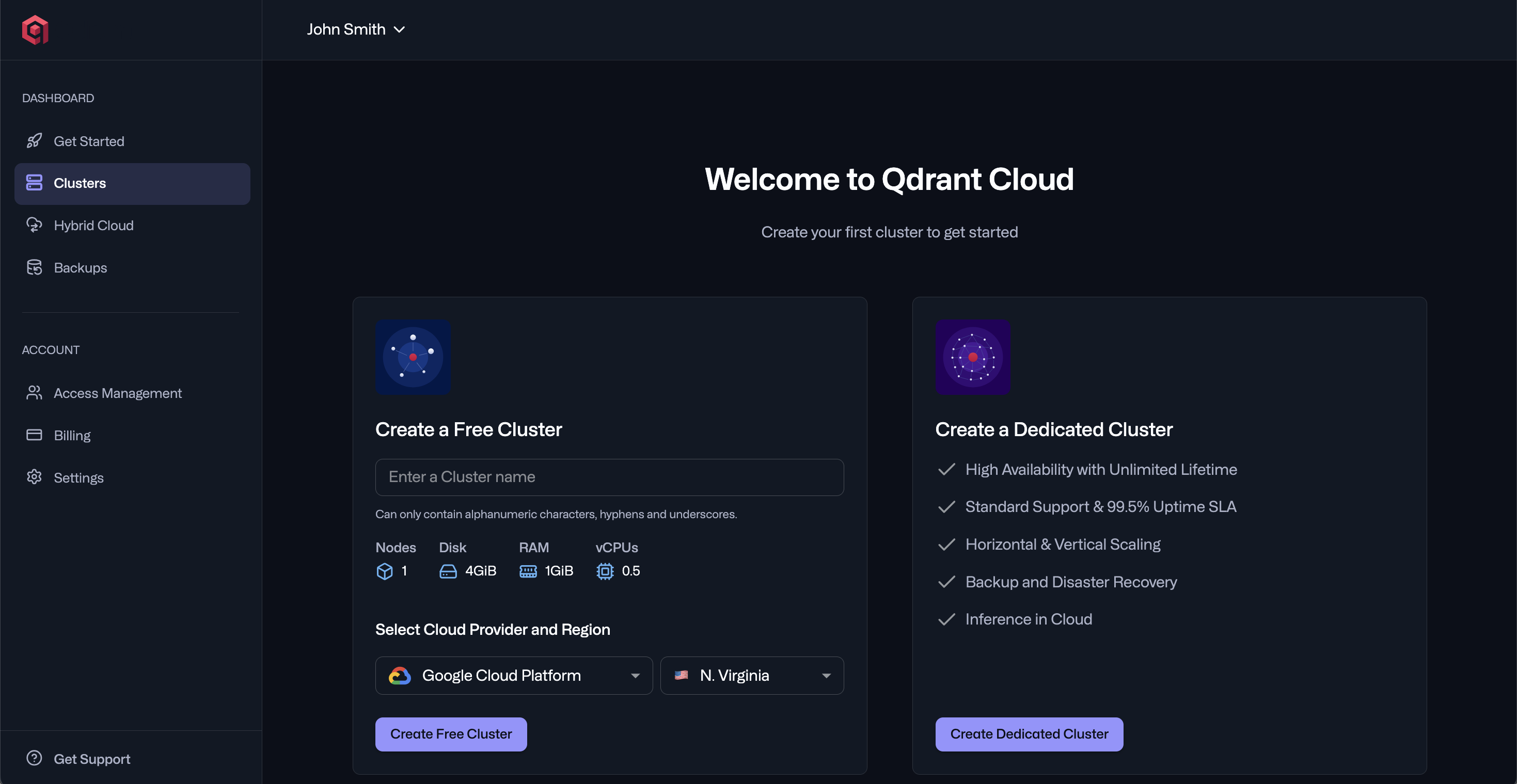Create cluster
